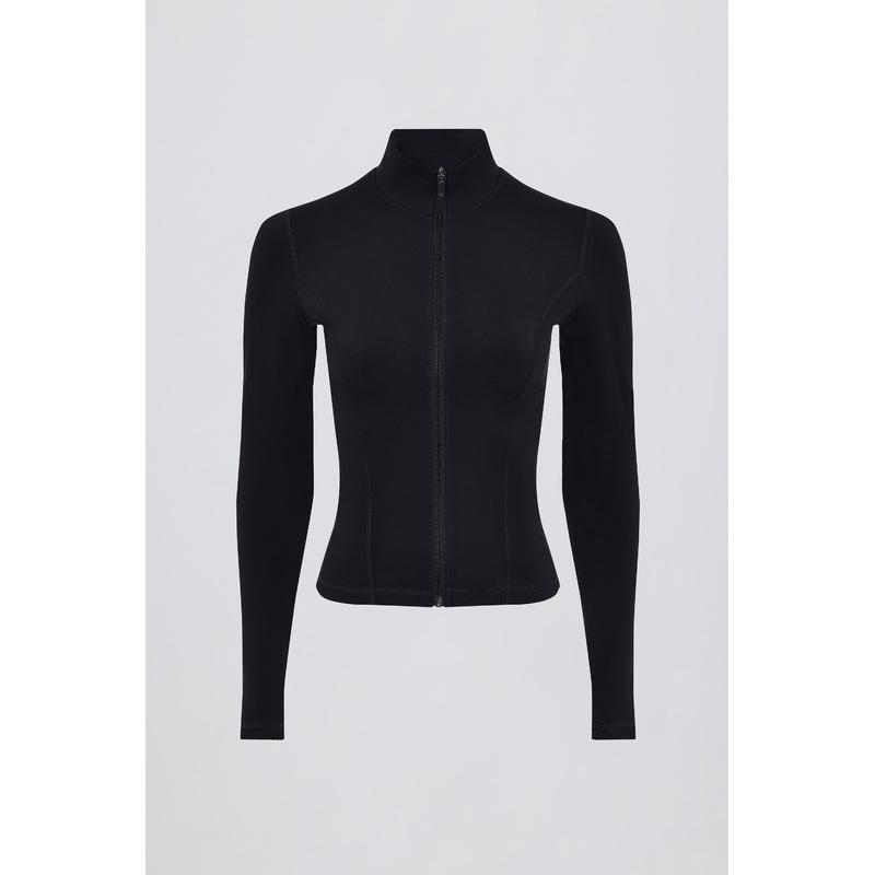 Soft Active Zip-Up Jacket in Black