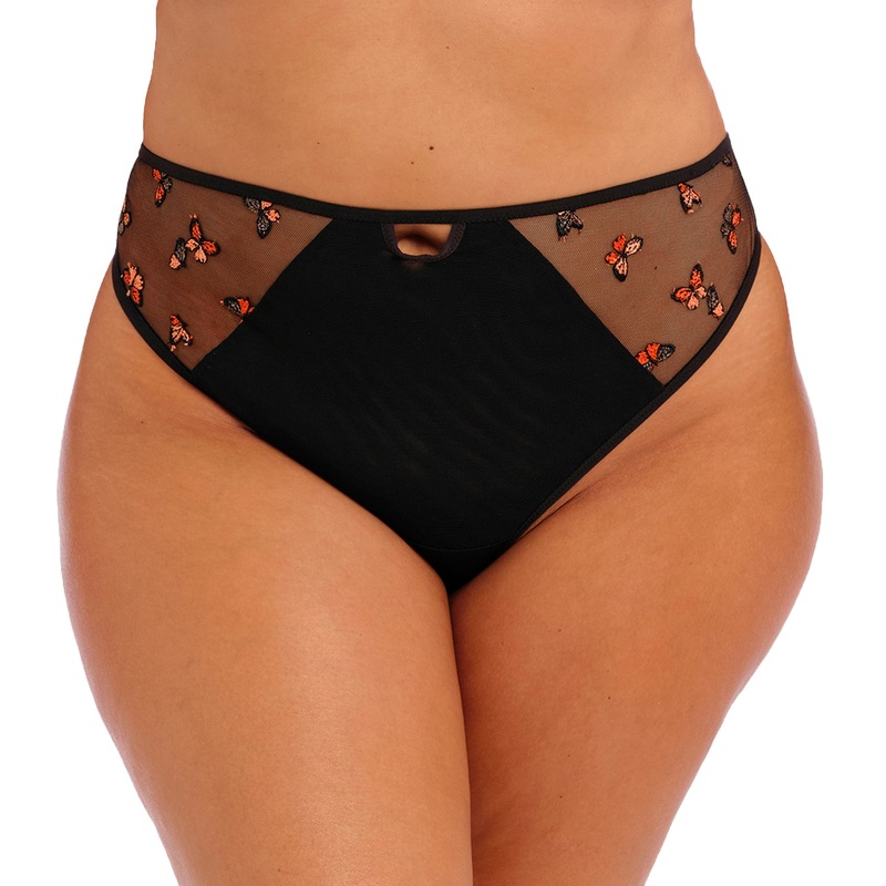 Elomi Sachi Matching Strappy Thong (4357) – Black Butterfly