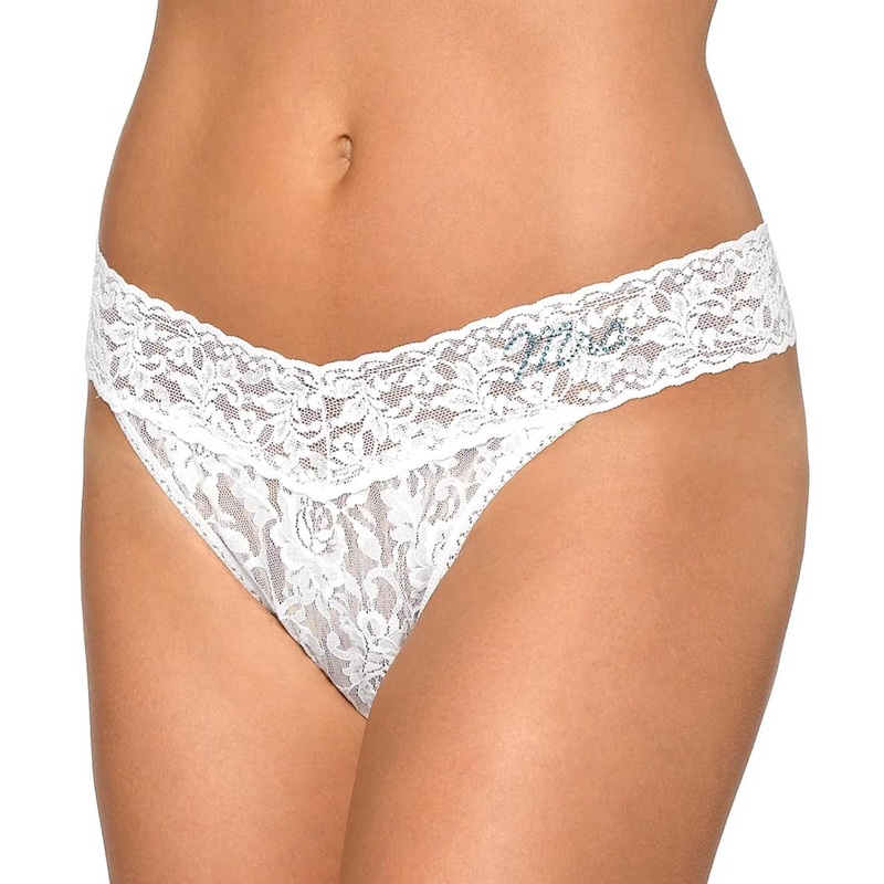 Hanky Panky Bridal MRS Original Rise Thong (4811T2) – White/Blue Crystal