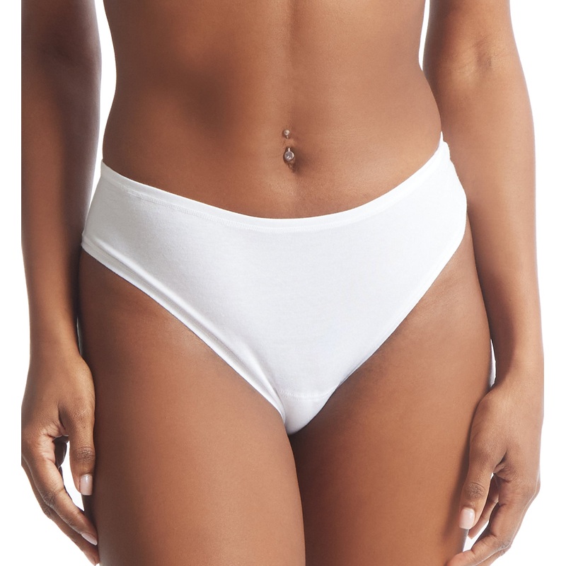 Hanky Panky Play Cotton Natural Rise Thong (721664) – White