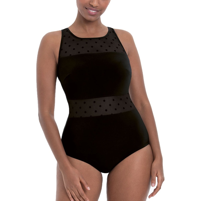 Anita Care Summer Dot Vera High Neck One Piece Swimsuit (6224) – Black
