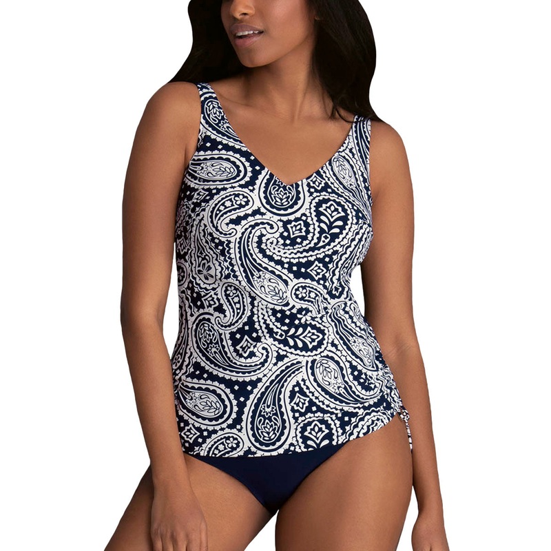 Anita Paisley Passion Illy Adjustable Side Tankini (8470) – Dark Blue