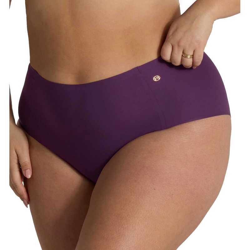 Evelyn & Bobbie High-Waisted Retro Bikini Panty (1704) – Plum