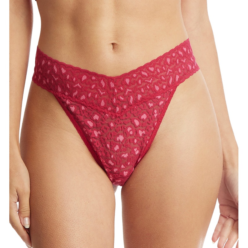 Hanky Panky Cross Dyed Leopard Original Rise Thong (7J1101P) – Berry Sangria/Pink
