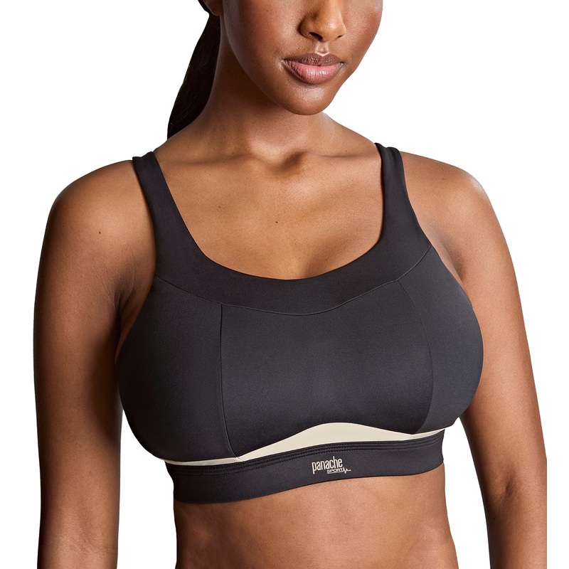 Panache Freedom Racerback Non-Wire Non-Padded Sports Bra (7344) – Black/Chalk