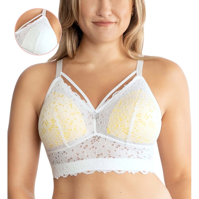 Parfait Mia Daisy Wire-Free Longline Bralette (P6142) – Pearl White