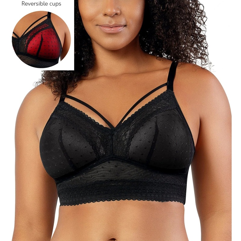 Parfait Mia Dot Wire-Free Padded Mesh Bralette (P6011) – Black