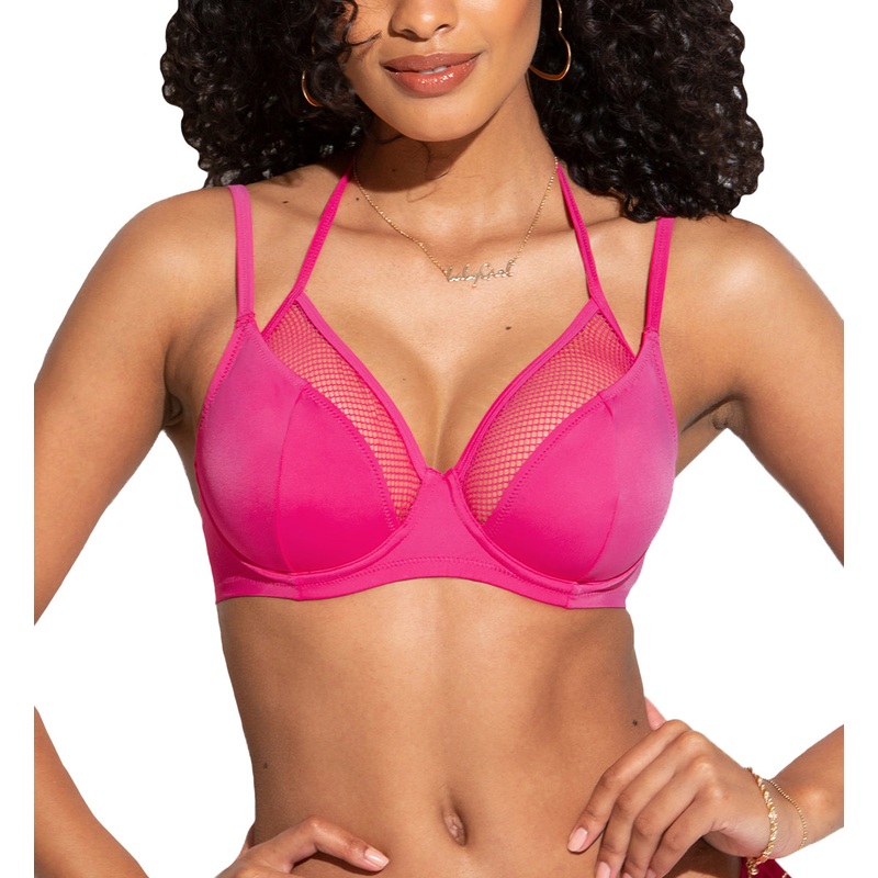 Pour Moi Glamazon Underwire Double Strap Swim Top (30015) – Hot Pink