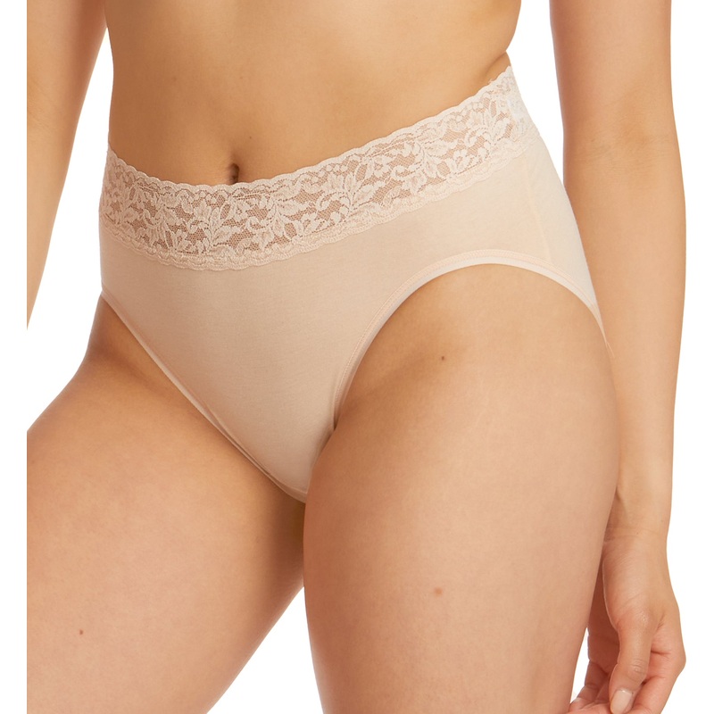 Hanky Panky Cotton French Brief with Lace (892461) – Chai