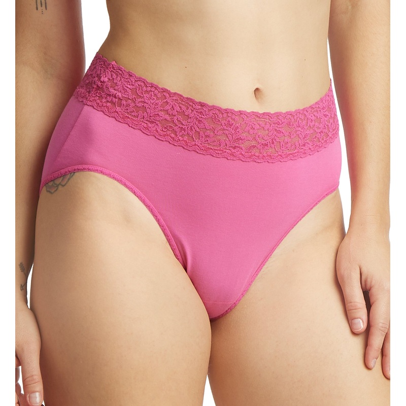 Hanky Panky Cotton French Brief with Lace (892461) – Wild Pink