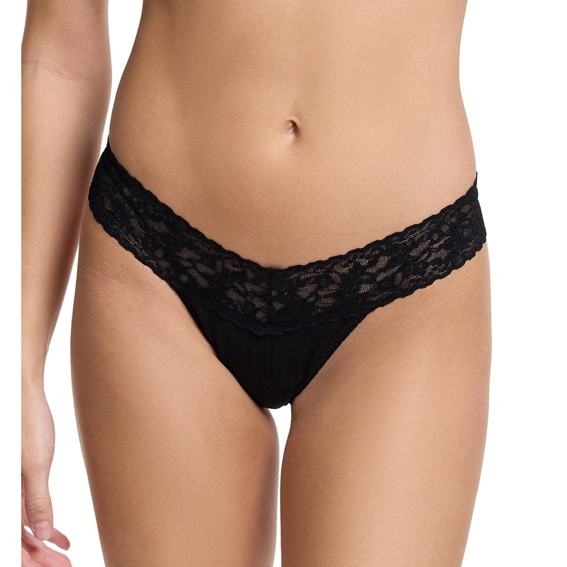 Hanky Panky Cotton Low Rise Thong (891581P) – Black
