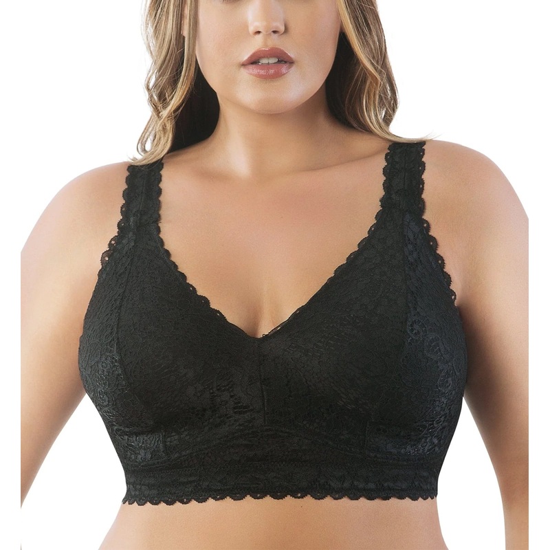 Parfait Adriana Banded Stretch Lace Wireless Bralette (P5482) – Black