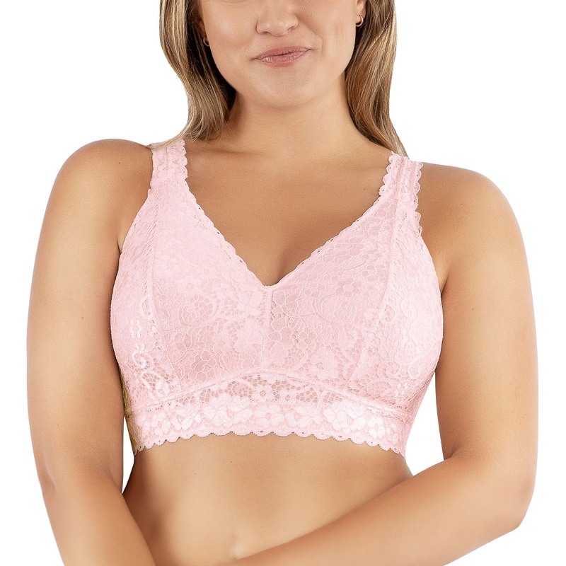 Parfait Adriana Banded Stretch Lace Wireless Bralette (P5482) – Petal Pink