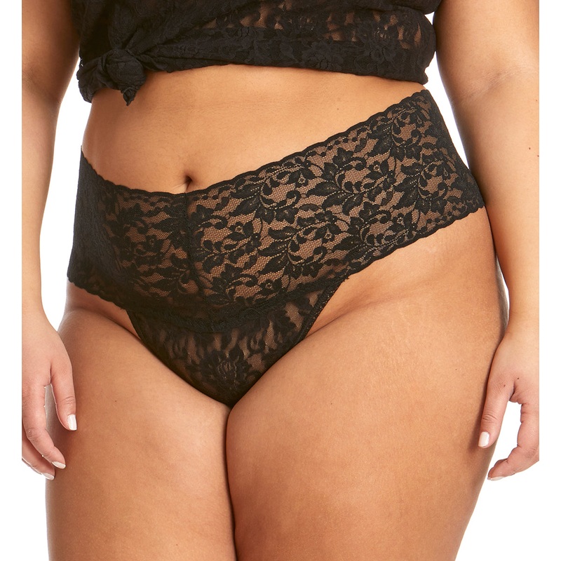 Hanky Panky Plus Size Retro Lace Thong (9K1926X) – Black