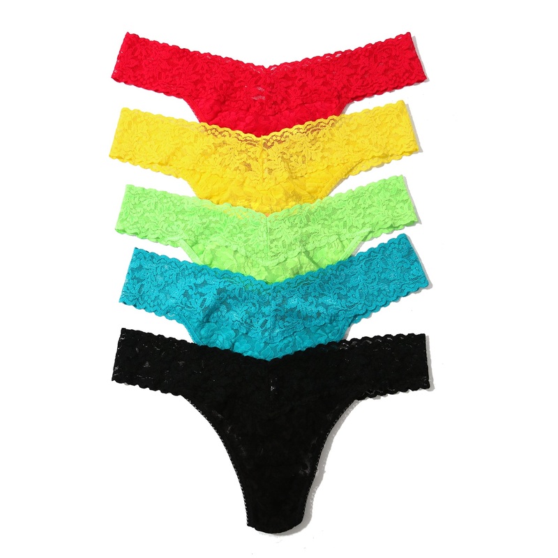 Hanky Panky 5-PACK Signature Lace Original Rise Thong (48115PK) – Extra Spice