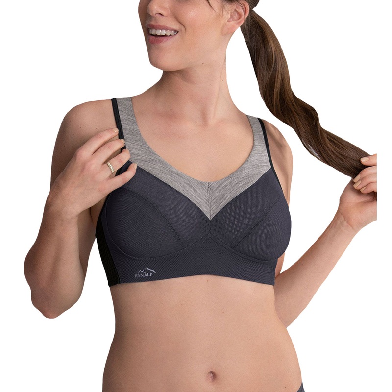 Anita PanAlp Wool Firm Support Softcup Sports Bra (5555) – Anthracite/Melange