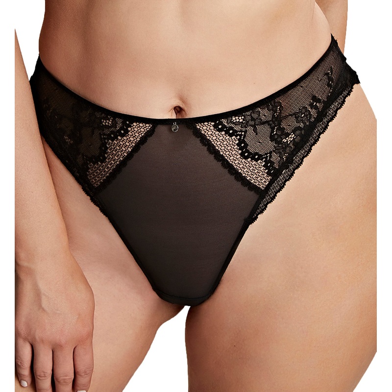 Cleo by Panache Alexis High Waist High Leg Brazilian Brief (10475) – Black