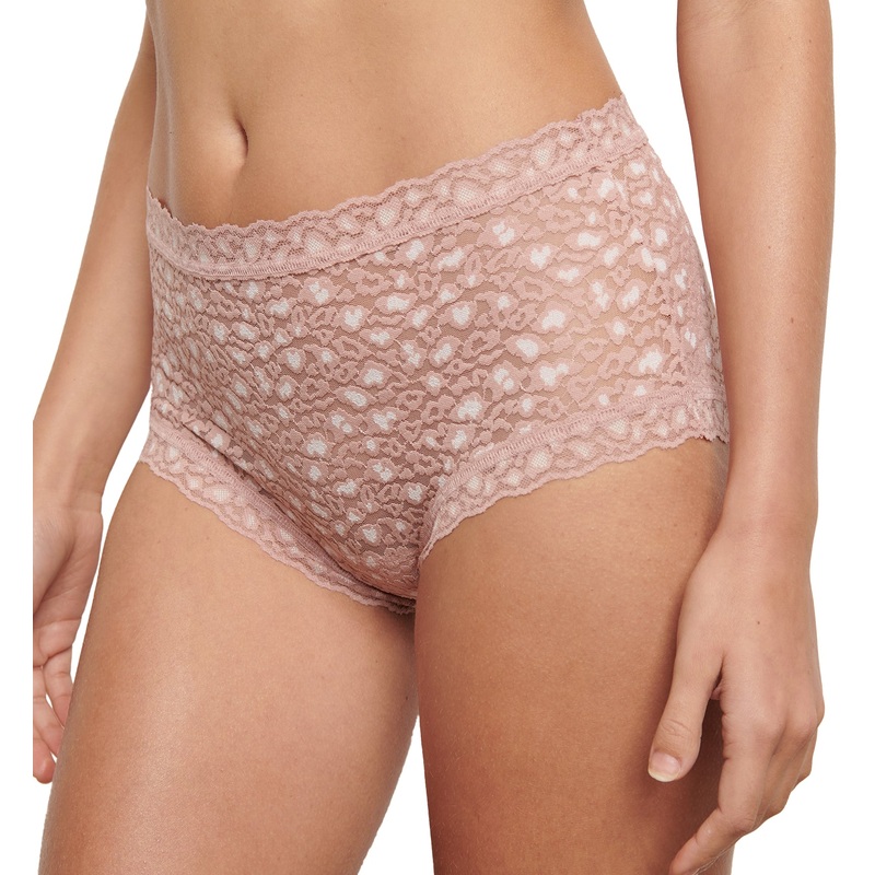 Hanky Panky Cross Dyed Leopard High Rise Boyshort (7J1292) – Desert Rose/White