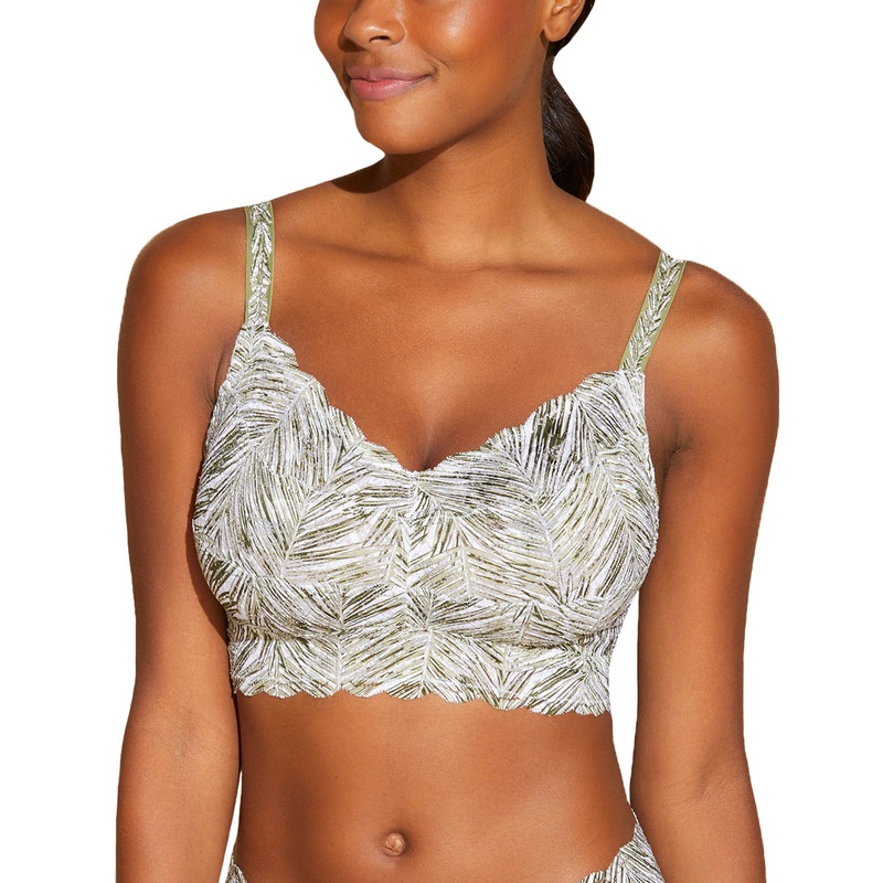 Cosabella Never Say Never Printed CURVY Sweetie Bralette (NEVEP1310) – Palm Aloe