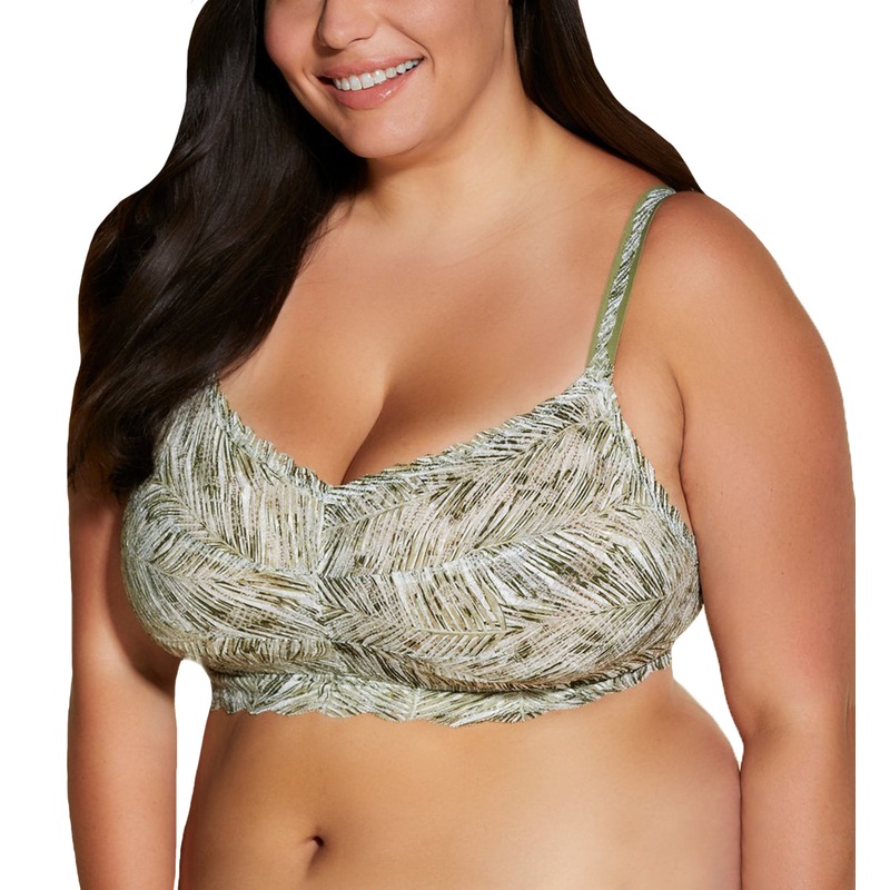 Cosabella Never Say Never Printed SUPER CURVY Sweetie Bralette (NEVEP1322) – Palm Aloe