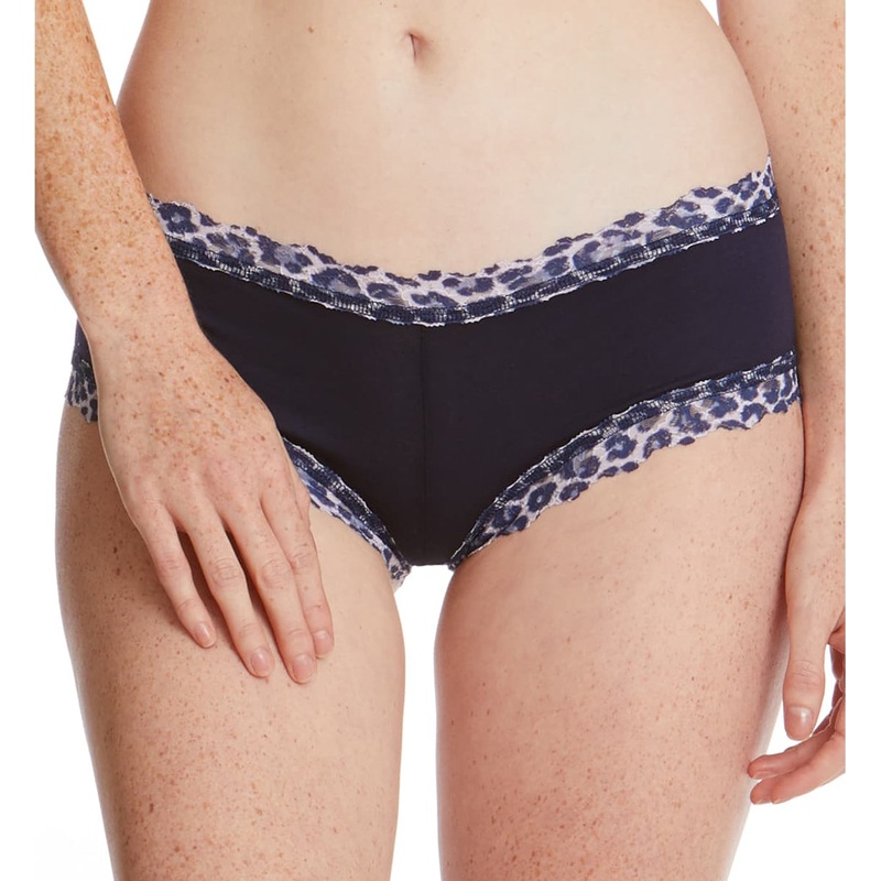 Hanky Panky Cotton-Spandex Boyshort (891322P) – Navy/Leopard
