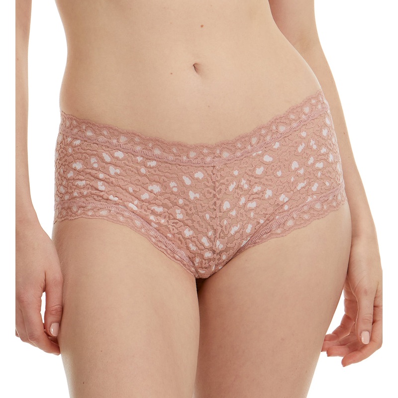 Hanky Panky Cross Dyed Leopard Boyshort (7J1201P) – Desert Rose/White
