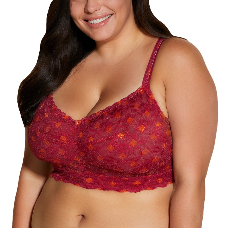 Cosabella Never Say Never Printed SUPER CURVY Sweetie Bralette (NEVEP1322) – Diamond Deep Ruby