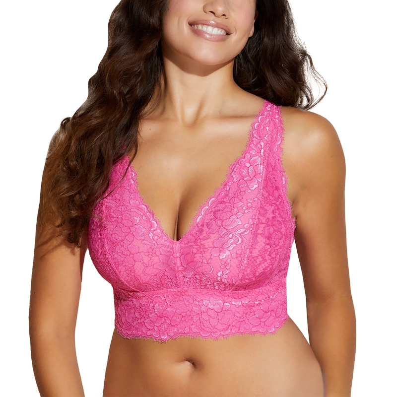 Cosabella Pret-A-Porter CURVY Longline Bralette (PRETA1383) – Miami Pink/Garnet