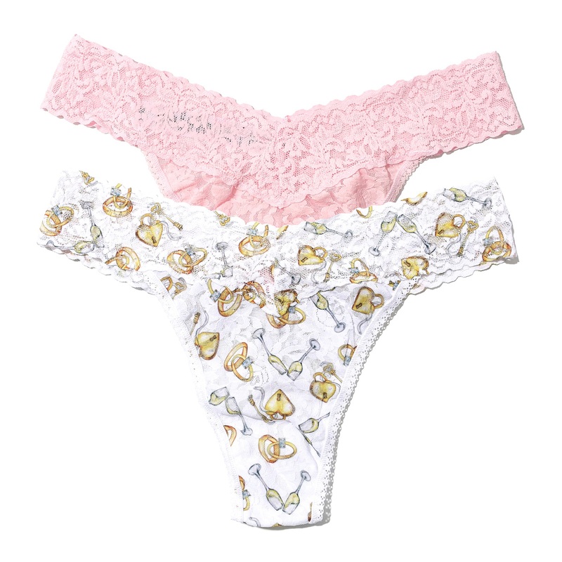 Hanky Panky Bridal Signature Lace Original Rise Thong 2-PACK (48PN2PK) – Forever Gold/Bliss Pink