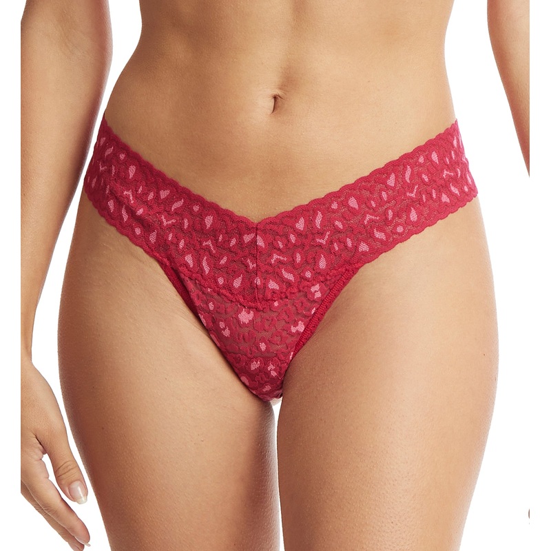 Hanky Panky Cross Dyed Leopard Low Rise Thong (7J1051P) – Berry Sangria/Pink