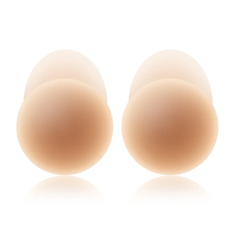 NOOD No-Show Extra Lift Adhesive Reusable Lifting Nipple Covers (4 inch) – Soft Tan / No. 5