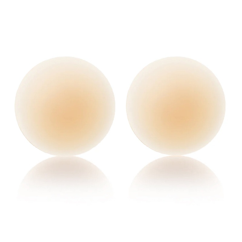 NOOD No-Show Round Adhesive Reusable Nipple Covers (4 inch) – Buff / No. 3