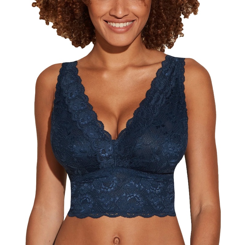 Cosabella Never Say Never CURVY Plungie Longline Bralette (NEVER1385) – Navy Blue