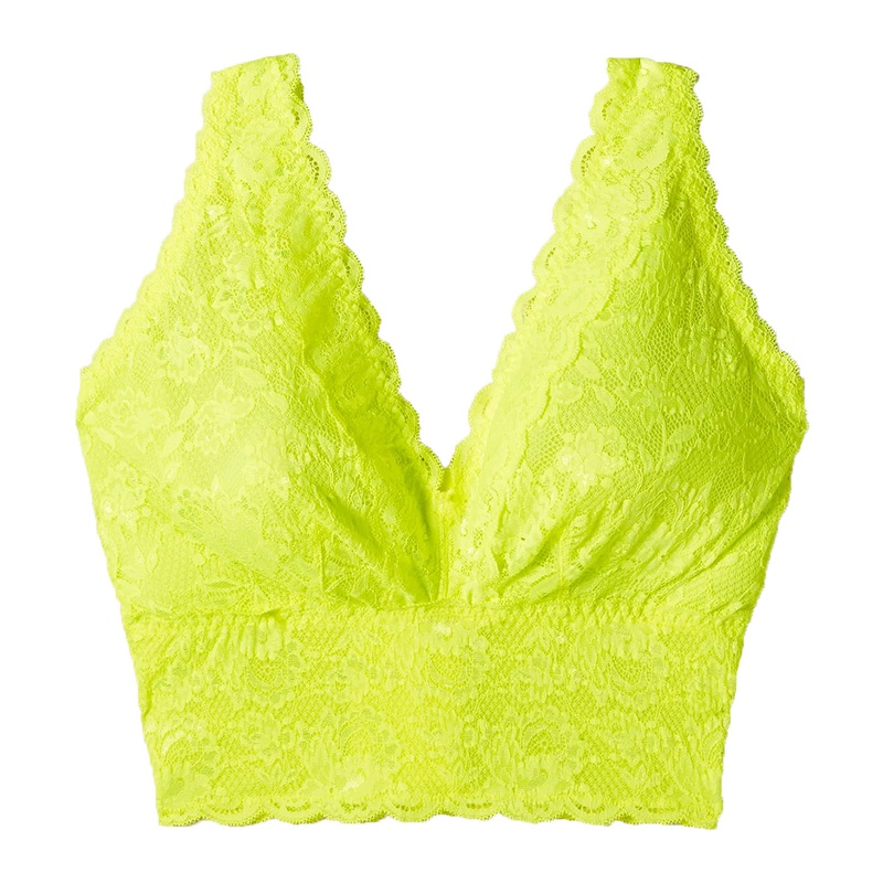 Cosabella Never Say Never CURVY Plungie Longline Bralette (NEVER1385) – Neon Yellow