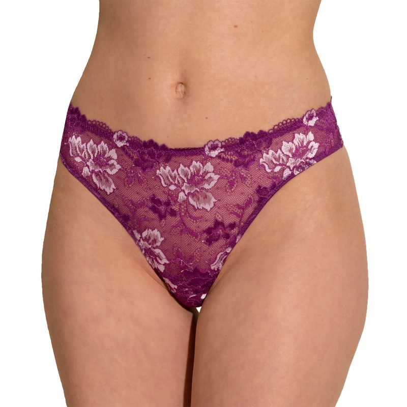Cosabella Savona Low Rise Thong (SAVON0322) – Swiss Beet/White