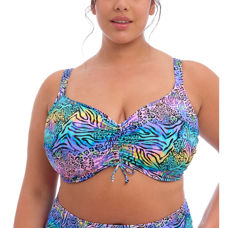 Elomi Electric Savannah Adjustable Crop Top Underwire Bikini (ES800706) – Zebra