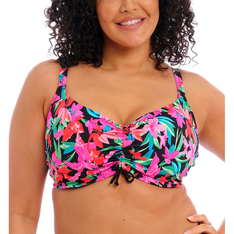 Elomi Savaneta Adjustable Crop Top Underwire Bikini (ES801306) – Black