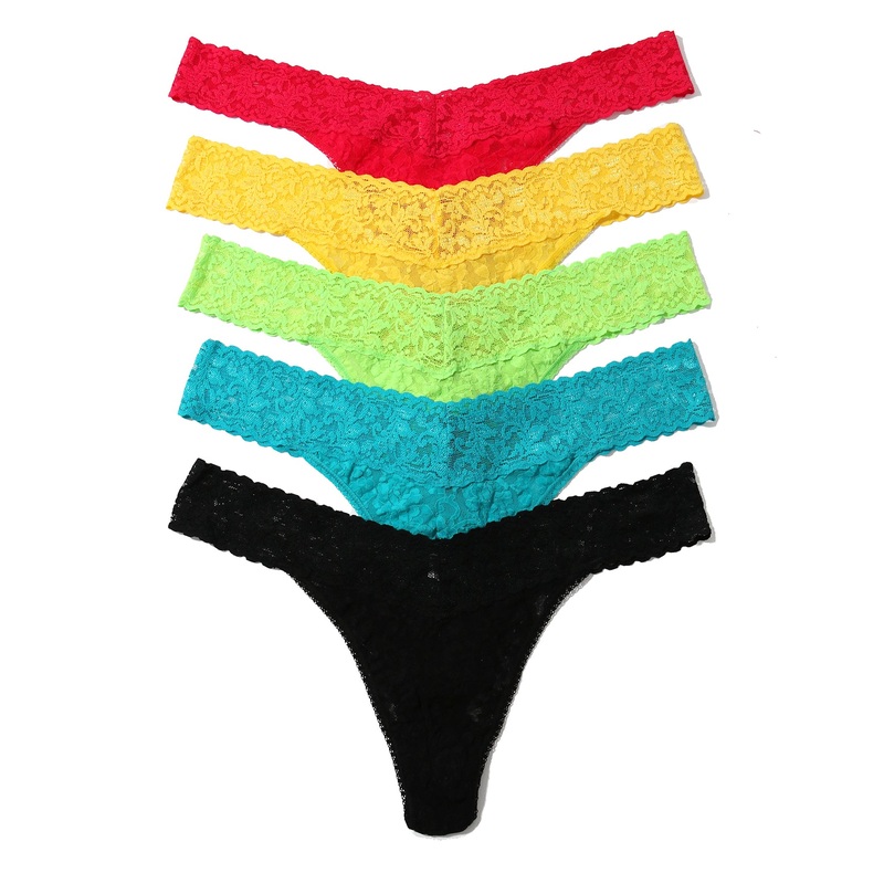Hanky Panky 5-PACK Signature Lace Original Rise Thong PLUS (4811X5PK) – Extra Spice