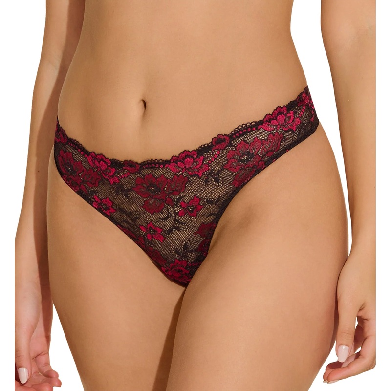 Cosabella Savona Low Rise Thong (SAVON0322) – Black/Fragolino