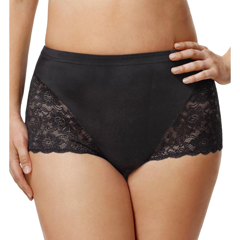 Elila Stretch Lace Cheeky Full Panty (3311) – Black