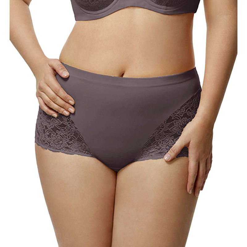 Elila Stretch Lace Cheeky Full Panty (3311) – Grey