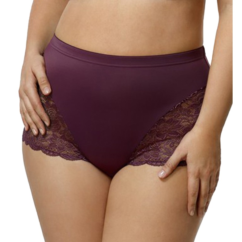 Elila Stretch Lace Cheeky Full Panty (3311) – Plum