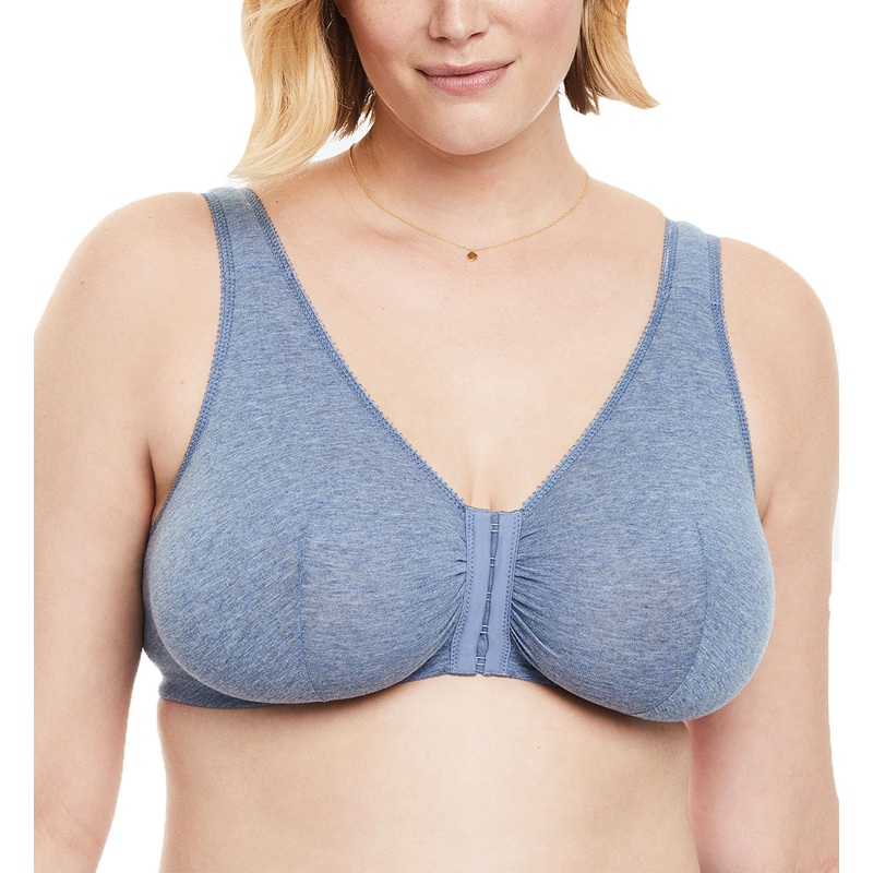 Leading Lady Meryl Cotton Front Closure Bra (110) – Heather Blue