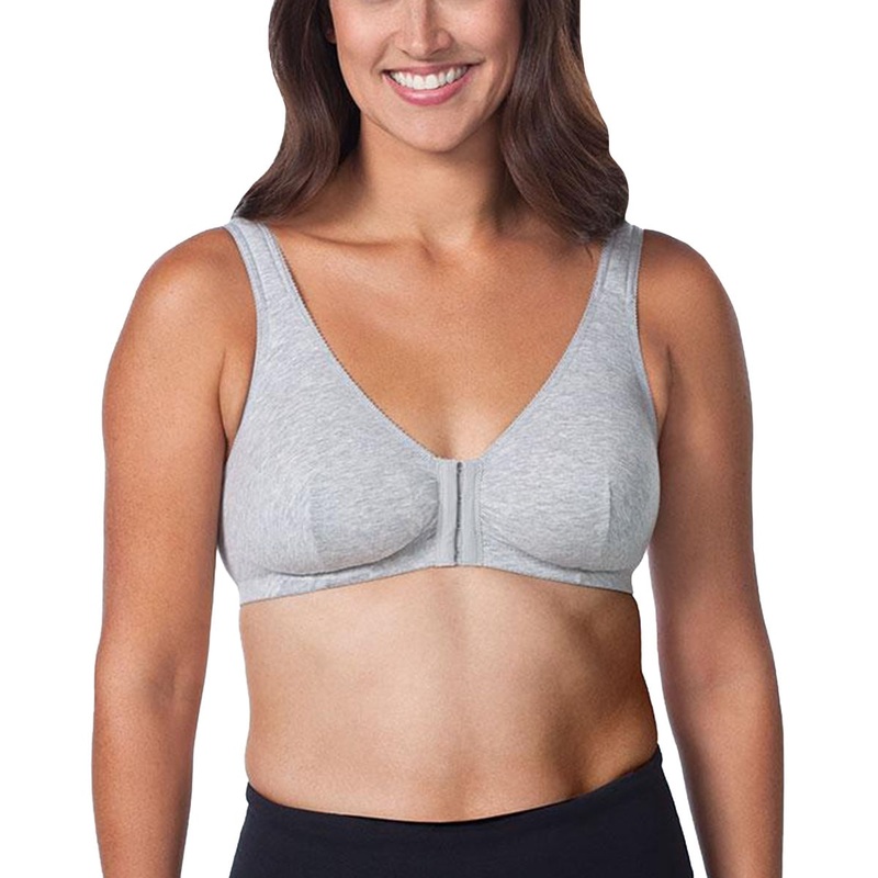 Leading Lady Meryl Cotton Front Closure Bra (110) – Heather Grey