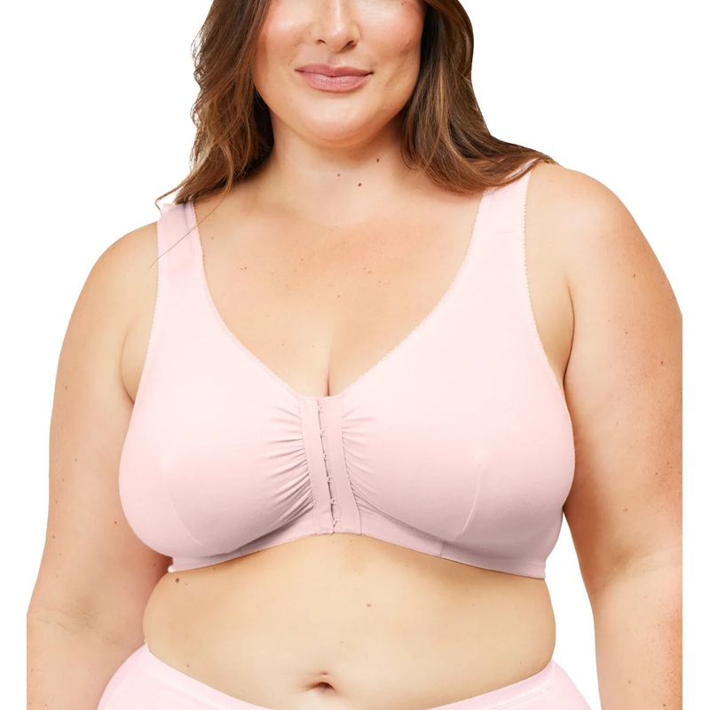 Leading Lady Meryl Cotton Front Closure Bra (110) – Pink
