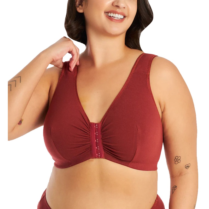 Leading Lady Meryl Cotton Front Closure Bra (110) – Spiced Apple