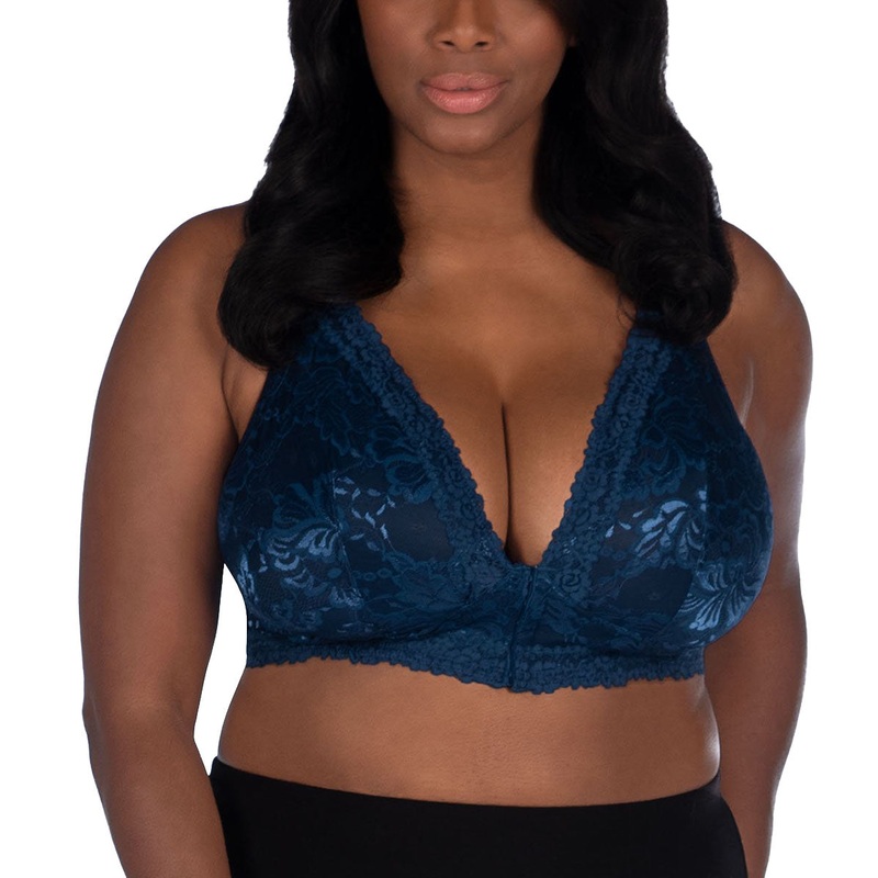 Leading Lady Nola Front Close Wireless Lace Bralette (5071) – Navy
