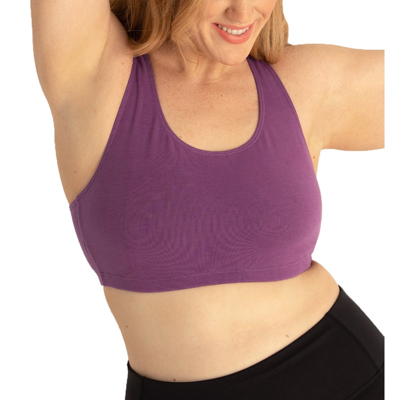 Leading Lady Serena Wirefree Racerback Sports Bra (514) – Amethyst Plum