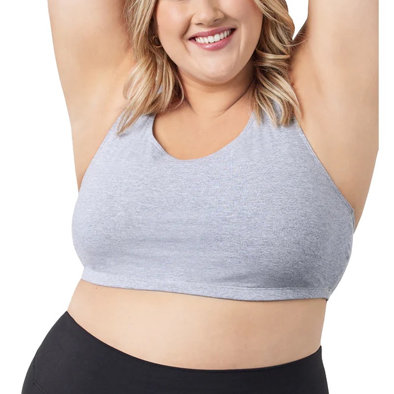 Leading Lady Serena Wirefree Racerback Sports Bra (514) – Heather Grey
