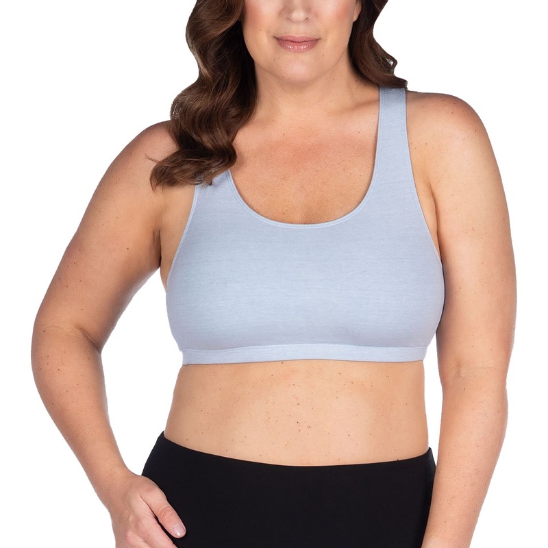 Leading Lady Serena Wirefree Racerback Sports Bra (514) – Serenity Blue